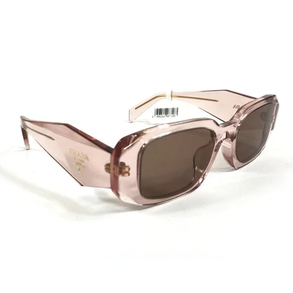 Prada Sunglasses SPR17W-F 19Q-10D Transparent Peach Asian Fit with Brown Lenses - Picture 4 of 13